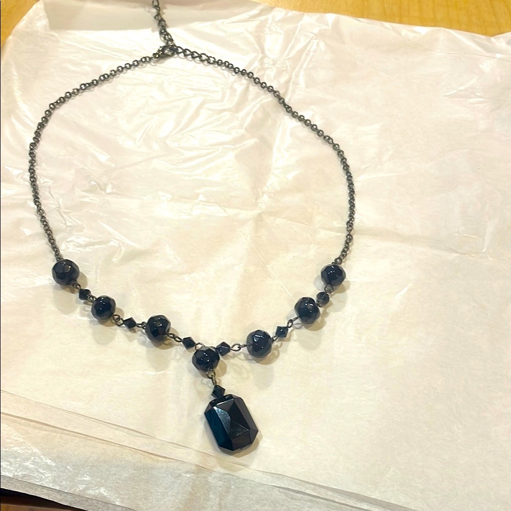 Elegant Black Beaded Necklace